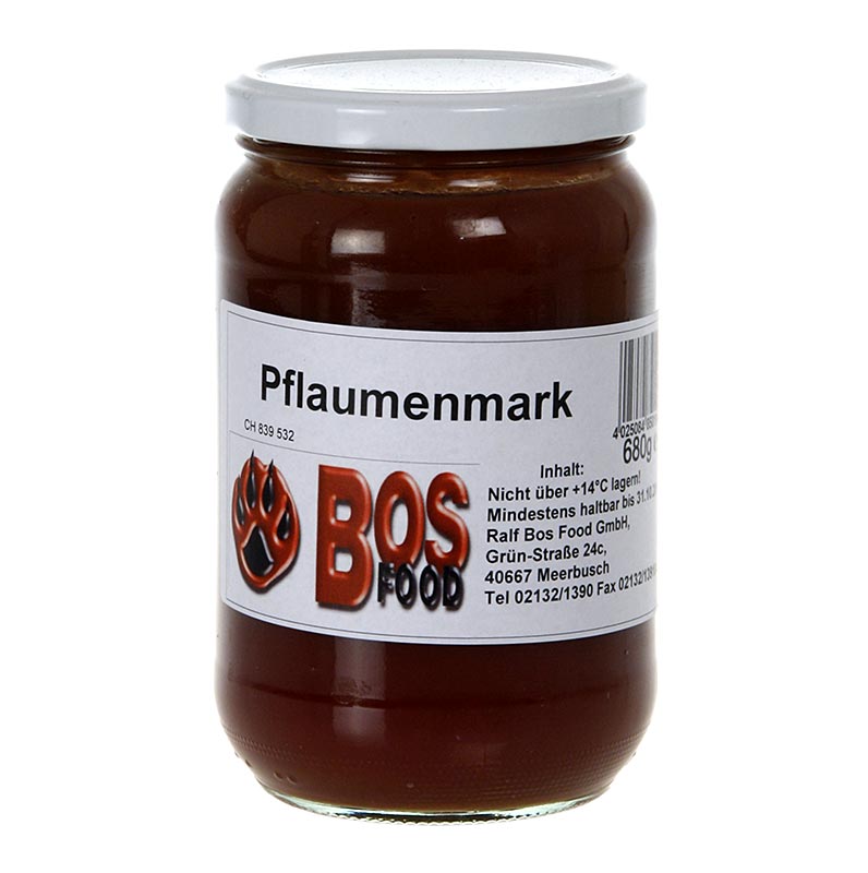Pruimenpuree, fijn gezeefd, 680 g - Hoogwaardige puree gemaakt van zorgvuldig geselecteerde pruimen, perfect gezeefd tot een gladde en smaakvolle consistentie, in een handige verpakking van 680 gram