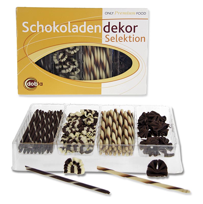 Assortiment chocoladedecoratie - Selectie van 2, 4 soorten cigarillo's & waaiers, 260 g, ongeveer 90 stuks - heerlijke en gevarieerde chocolade decoraties