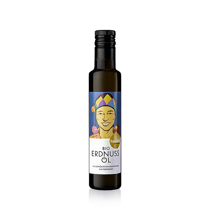 Pindaolie, koudgeperst, Fandler, BIO, 250 ml - biologische, koudgeperste pindaolie van Fandler in een fles van 250 ml