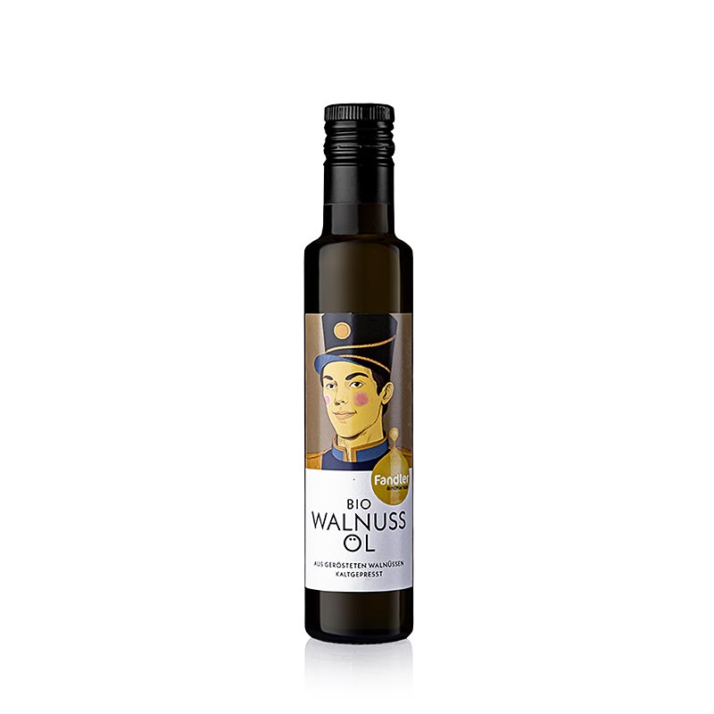 250 ml biologische, koudgeperste walnootolie van Fandler, perfect voor diverse gerechten