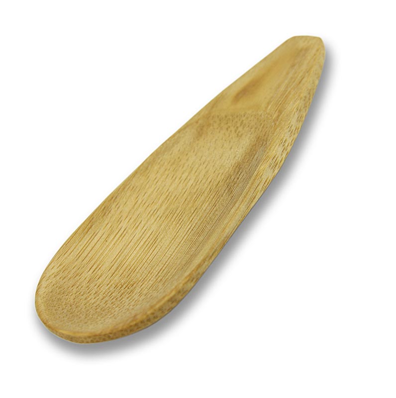 Set of 25 reusable bamboo bowl spatulas, flat and sturdy, spoon-shaped, measuring 10x38cm