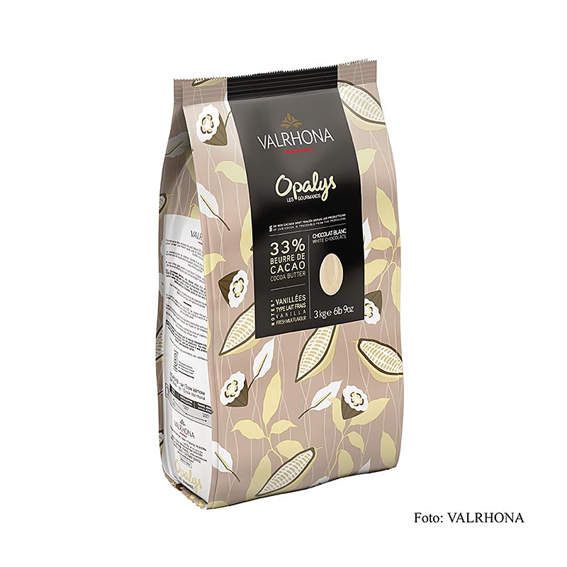 Valrhona Opalys, witte couverture, callets, 33% cacaoboter, 3 kg - high-quality white chocolate for professional pastry chefs and chocolatiers