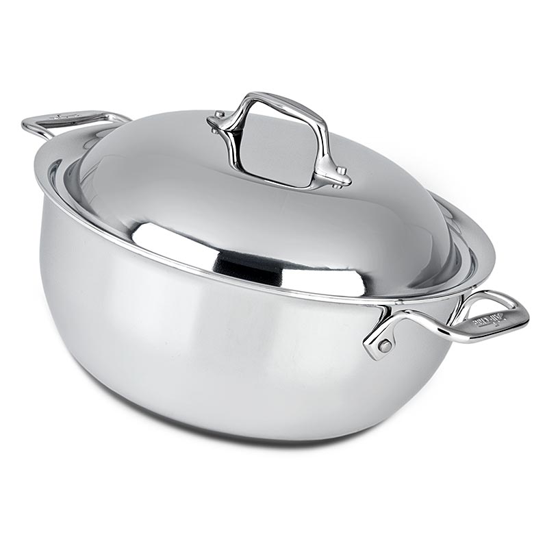Roestvrijstalen All-Clad Dutch oven met deksel, speciaal ontworpen voor inductiekookplaten, met een diameter van 267 cm en een capaciteit van 52 liter, 1 stuk
