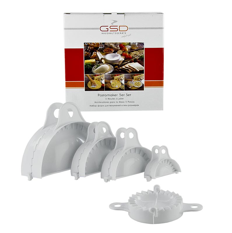 Plastic vormen voor het maken van ravioli, Maultaschen, pizza calzones, etc, 5 stuks