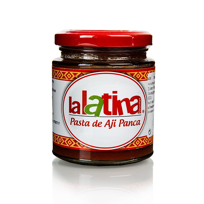 Spaanse peper, rood, Pasta de Aji Rojo Panca - lalatina, uit Peru, 225 g - Een heerlijk pittige Peruaanse rode peperpasta in een pot van 225 gram