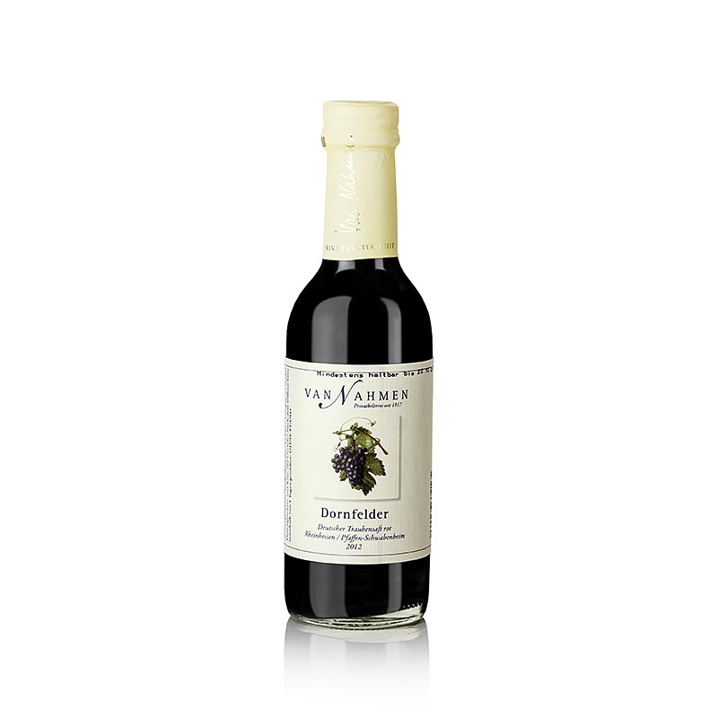 Dornfelder druivensap, rood, 100% direct sap, van Nahmen, biologisch, 250 ml, a delicious and organic red grape juice