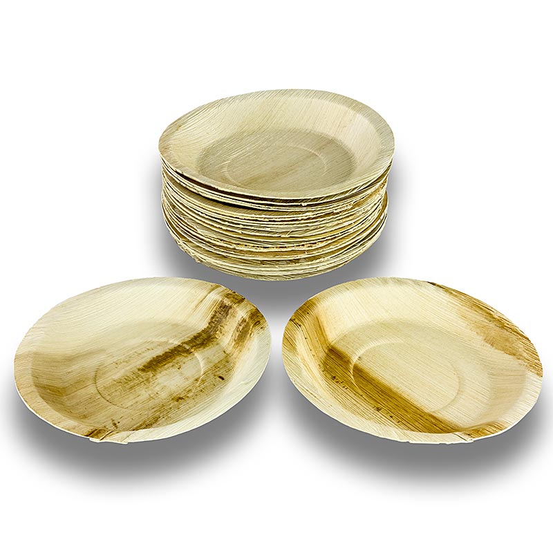 Wegwerp palmbladeren bord, rond, ca ø 24cm, 100% composteerbaar, 100 stuks