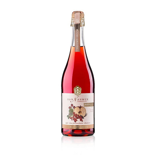 Van Nahmen Appel-Redcurrant-Framboos Fruit Secco, alcoholvrij, 750 ml, a refreshing and non-alcoholic fruit beverage perfect for any occasion