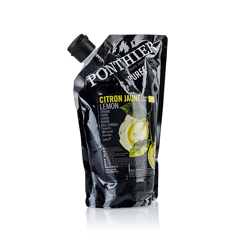 Alt text: A 1 kg package of 100% fruit citroen puree, a refreshing and natural product perfect for cooking and baking