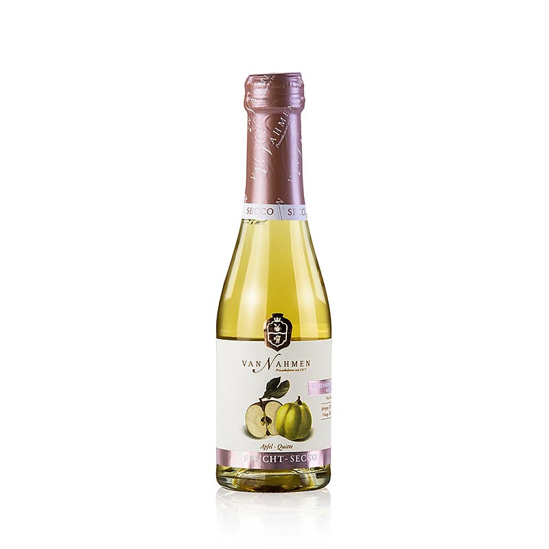 Van Nahmen Appel-Kweepeer Fruit Secco, alcoholvrij, biologisch, 200 ml - verfrissende biologische alcoholvrije fruitsecco van appel en kweepeer in een handig formaat van 200 ml