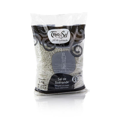 Zeezout met grove grijze korrels, afkomstig uit Guerande, Frankrijk, TradySel, 1 kg