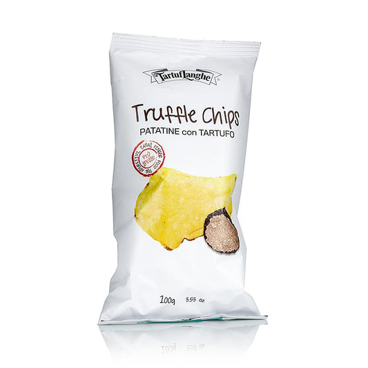 Tartuflanghe truffelchips, aardappelchips met zomertruffel (tuber aestivum), 100 g - Delicious gourmet potato chips with summer truffle flavor, perfect for snacking or entertaining