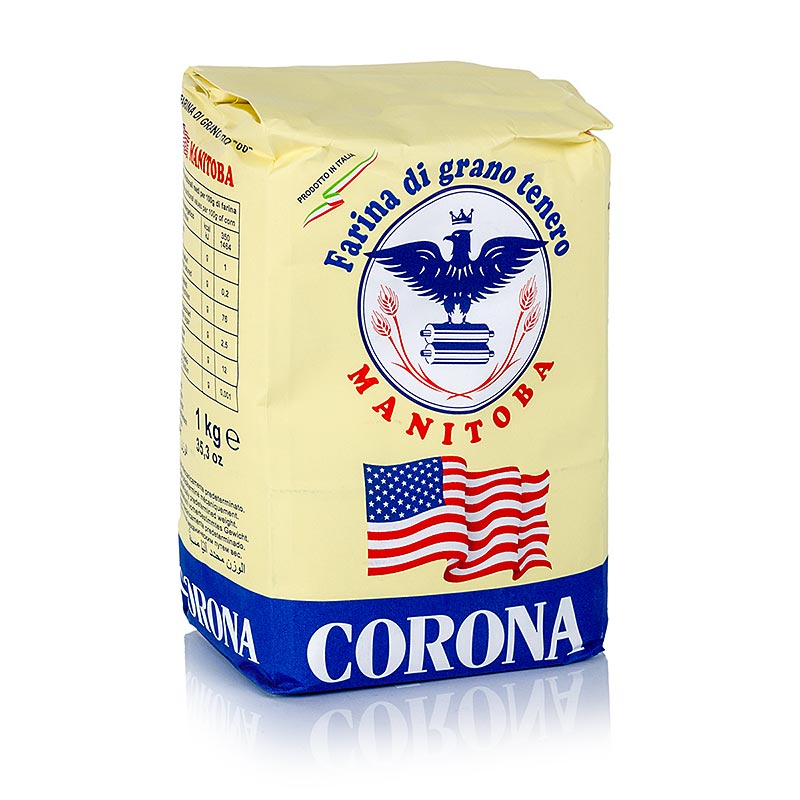 Manitoba bloem Linea Cucina Farina Manitoba is a premium 1 kg Corona flour perfect for baking and cooking