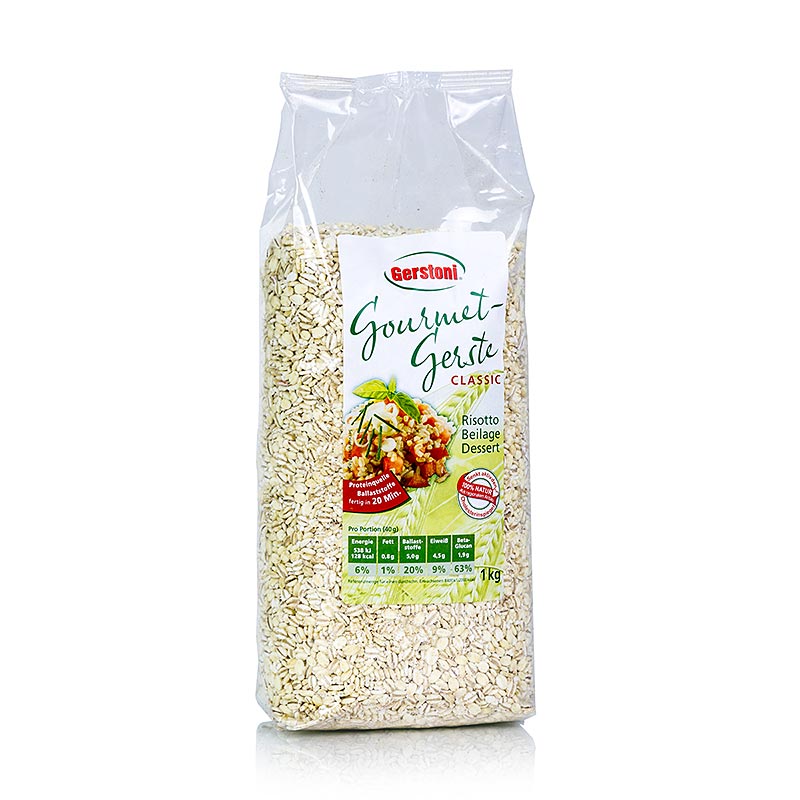 Close-up image of Gerstoni Gourmet Gerst - Classic, 1 kg, a premium quality, medium-sized pearl barley perfect for gourmet cooking and meal preparation