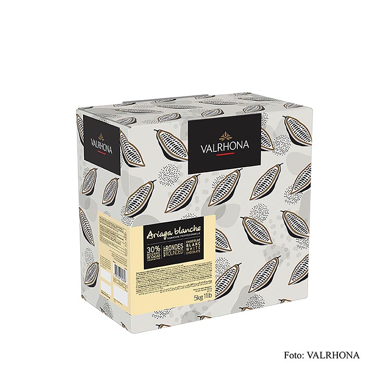 Valrhona Ariaga Blanchet, witte chocolade Callets, 30% cacaoboter, 5 kg - productafbeelding