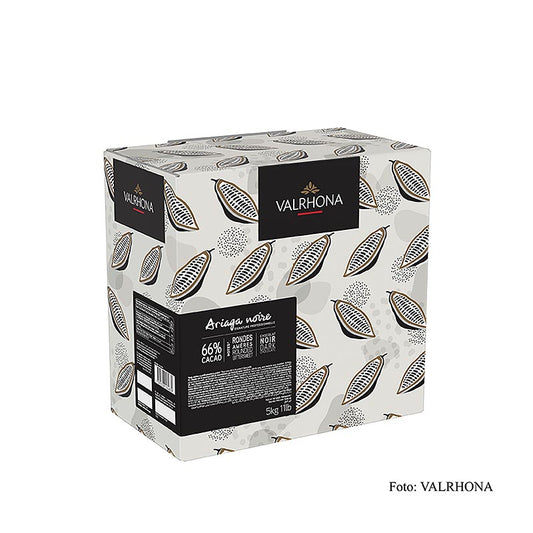 Valrhona Ariaga Noire, donkere couverture, Callets, 66% cacao, 5 kg - hoogwaardige donkere chocolade voor professioneel gebruik