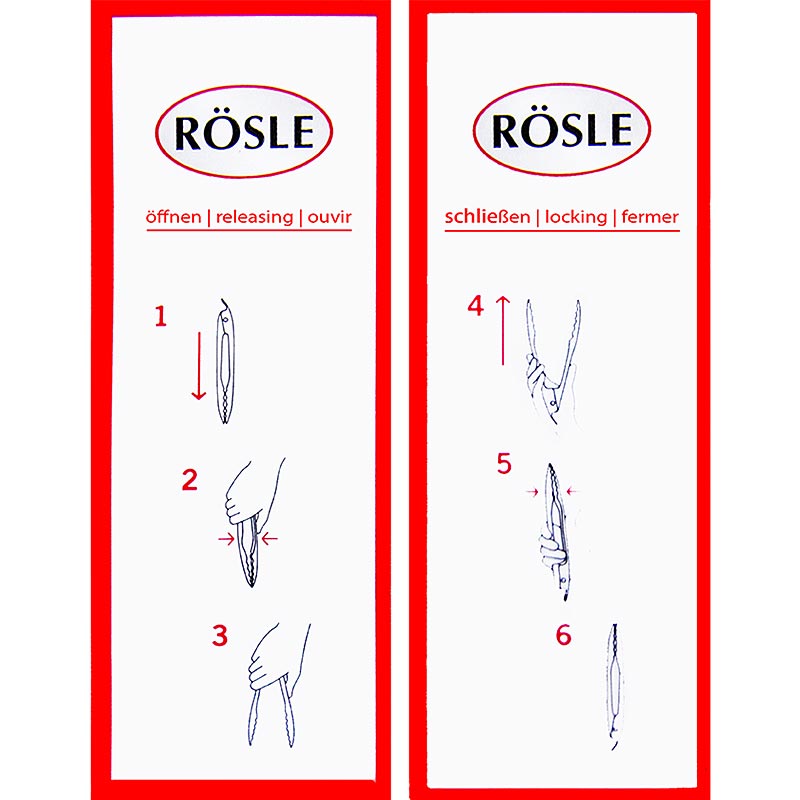 Rösle gourmet tang, 30cm, 1 st, stainless steel kitchen utensil for professional chefs and home cooks