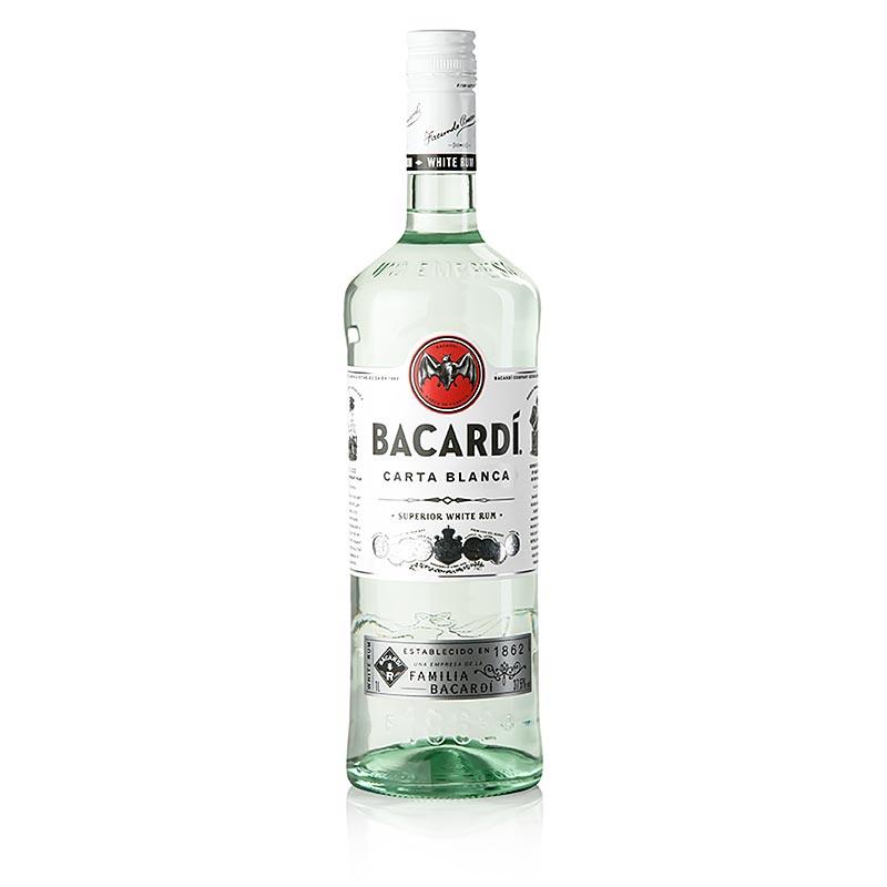 Bacardi Carta Blanca Superior Witte Rum, 375 vol%, 1 liter, a classic white rum with a smooth and balanced flavor profile