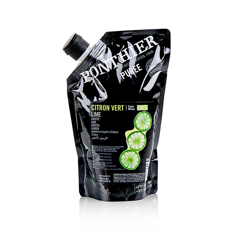 1 kg puree van ongezoete limoen, gemaakt van 100% fruit, voor een verfrissende en natuurlijke smaakbeleving