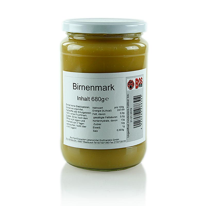 Puree/merg - peer, fijn gezeefd, 680 g - Verse en smakelijke perenpuree, zorgvuldig gezeefd en verpakt