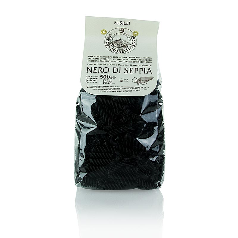 Morelli 1860 Fusilli, a black pasta made with sepia ink, 500g