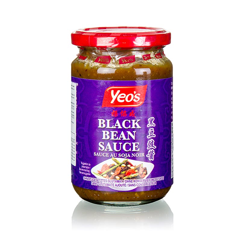 Yeos Zwartebonensaus met knoflook, 270 g, perfect voor Aziatische gerechten