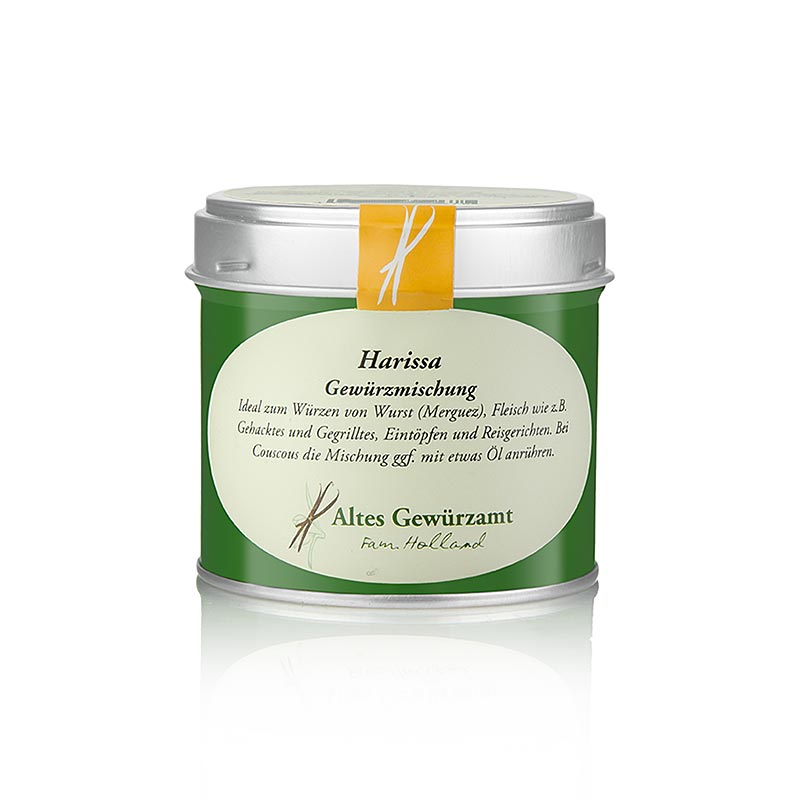 A 70g package of Altes Gewürzamt's Harissa kruidenmix, a flavorful spice blend perfect for adding a kick to your dishes