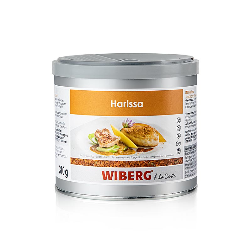 Spicy and aromatic Wiberg Harissa, a 310g Arabische kruidenmix, perfect for adding bold flavor to Middle Eastern dishes and more