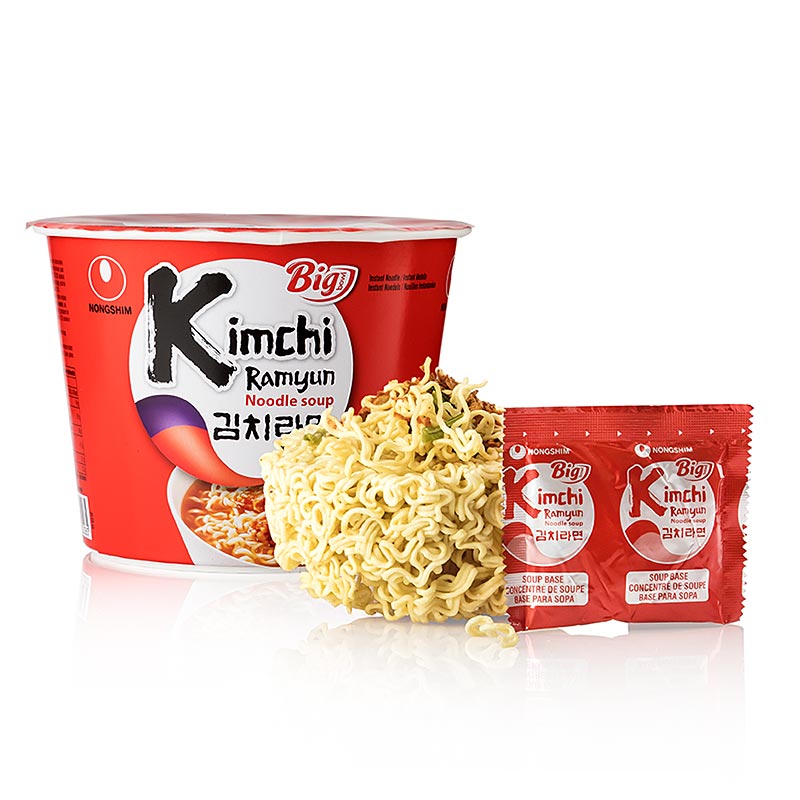 Instant Cup Noodles Ramyun Kimchi Big Bowl, pikant, Nong Shim, 112 g - Een grote kom met pikante en smaakvolle instant noedels