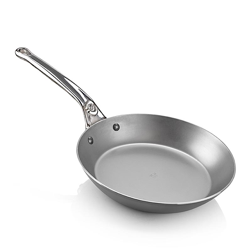 deBUYER Mineral B Element Pro koekenpan, 24cm (568024), 1 stuk, showcasing durable and versatile non-stick cooking surface and ergonomic handle for easy use
