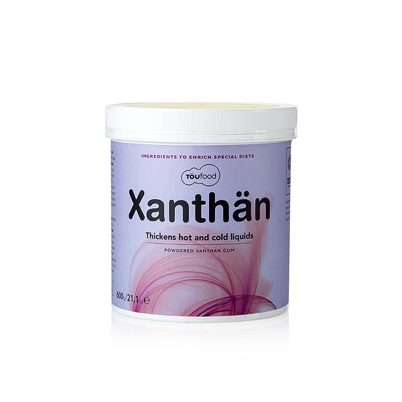 Productafbeelding van TÖUFOOD XANTHÄN, een verdikkingsmiddel op basis van xanthaangom, verpakt in een pot van 600 gram