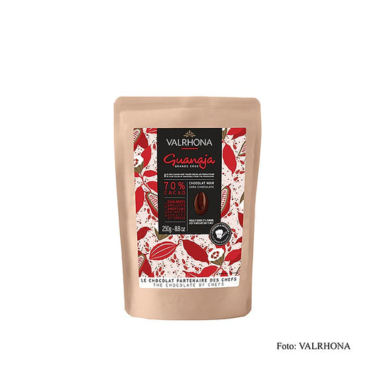 250 g of Valrhona Guanaja 70% dark chocolate callets in packaging