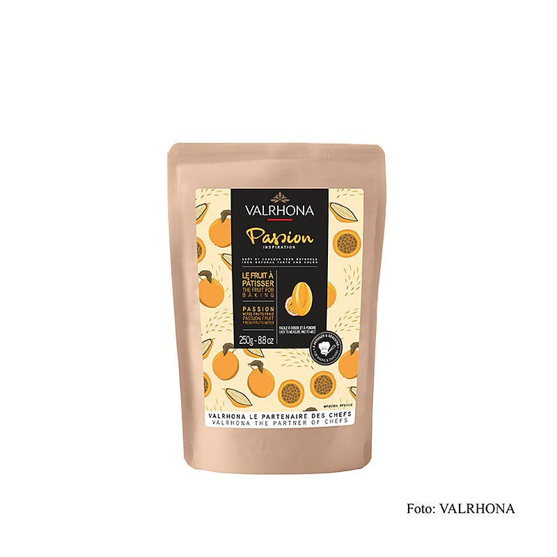 Valrhona Inspiration Passievrucht - Specialiteit met cacaoboter, 250 g, perfect voor het toevoegen van exotische passievruchtensmaak aan heerlijke creaties