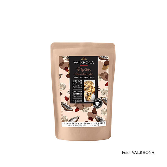 Valrhona Pépites noire, chocoladedruppels van 250 g, puur en bakvast