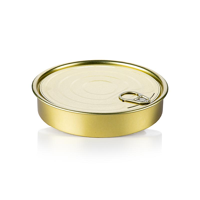 Empty 280ml aluminum round tin with lid, 100% Chef brand, set of 50