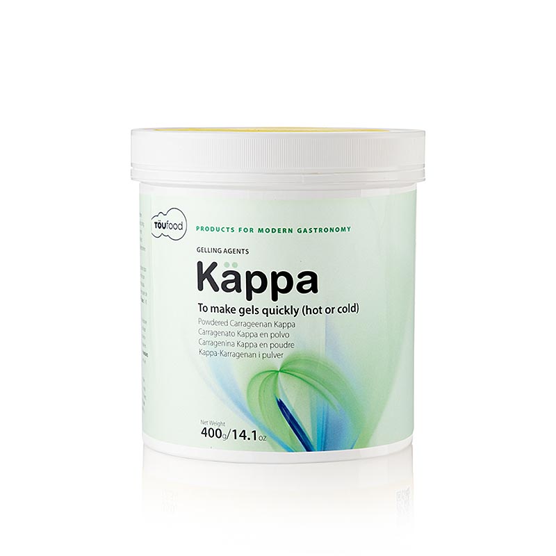 TÖUFOOD KÄPPA, geleermiddel (kappa / carrageen), 400 g - productafbeelding met plantaardig geleermiddel van hoge kwaliteit voor het verdikken en stabiliseren van voedselproducten