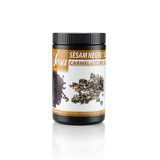 600 g package of Sosa gekarameliseerde sesamzaadjes, whole black sesame seeds (39479)