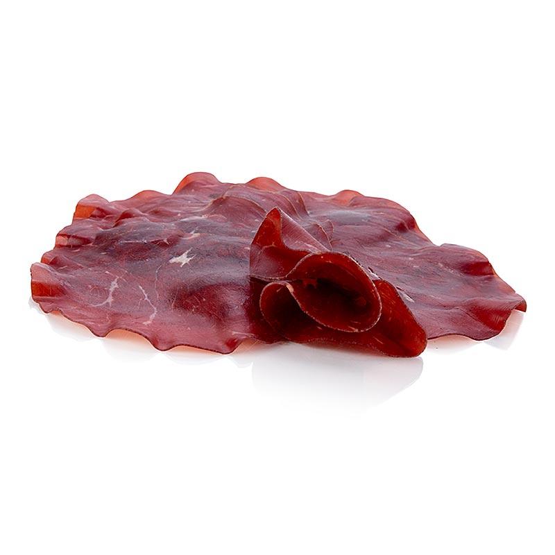 Buffel bresaola, gesneden, 80 g, a premium Italian air-dried beef, thinly sliced and packed in 80 grams, perfect for charcuterie boards and antipasto platters