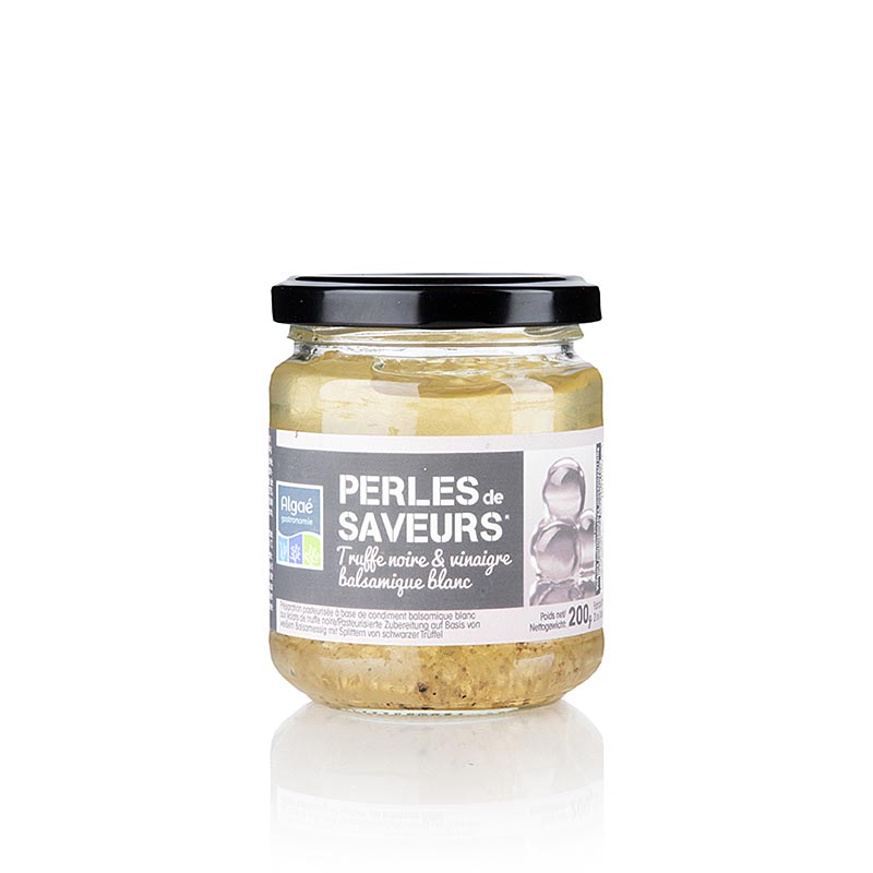 200 g jar of Les Perles Gekruide kaviaar with Witte balsamicoazijn en zomertruffel, a luxurious and flavorful product
