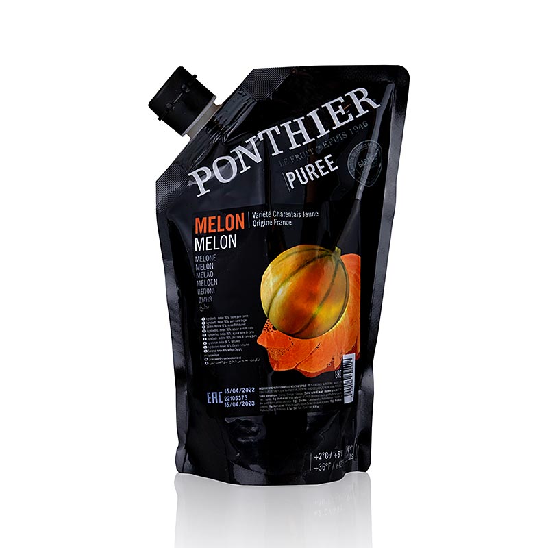 Delicious and sweet Ponthier Charentais melon puree with sugar, 1 kg