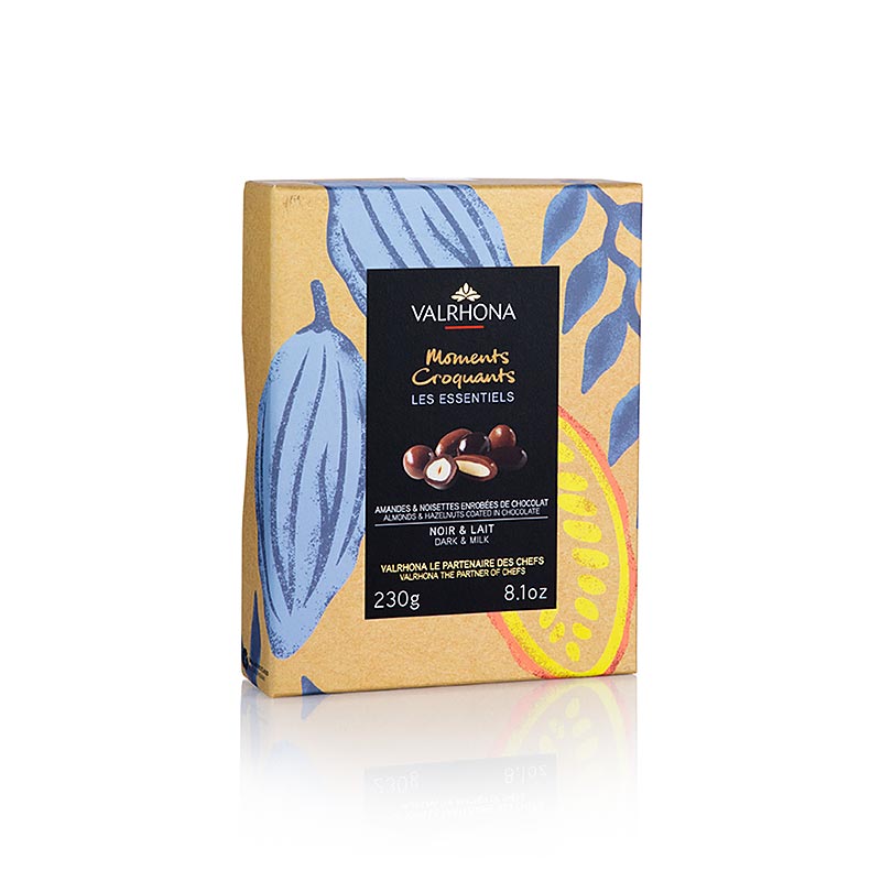 Valrhona Equinoxe bol, amandelen & hazelnoten in pure & melkchocolade, 230 g - delicious gourmet chocolate with almonds and hazelnuts