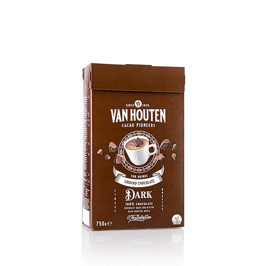 Van Houten Gemalen Pure Chocolade, a 750 g drinkchocoladepoeder product with VM-54627-V99 label