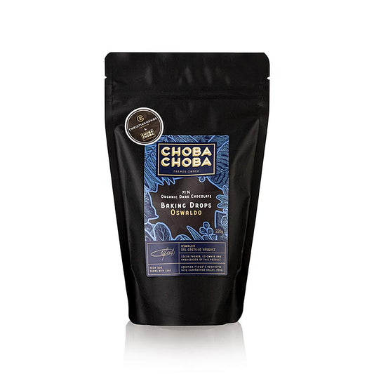 Oswaldo 71% Bittercouverture Baking Drops by Choba Choba, 220g, special price valid until 30092024 - Organic and ethically sourced chocolate