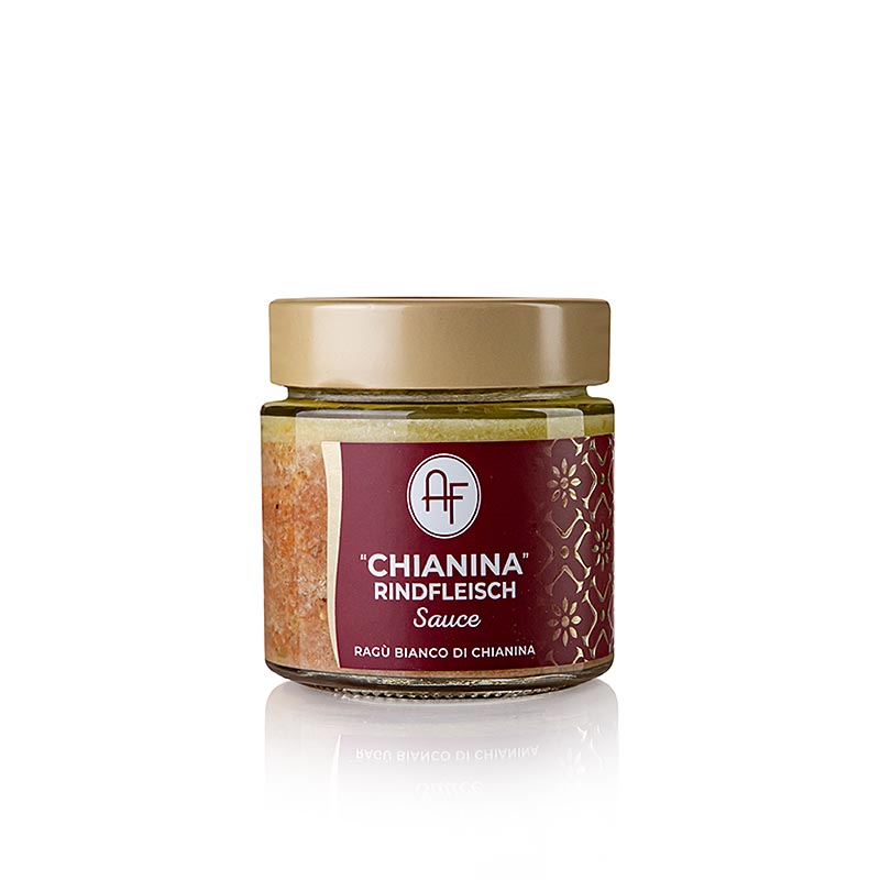 200g package of Appennino Voedsel's Ragù van witte koeien Chianina with authentic Italian flavors, perfect for pasta dishes and meat lovers