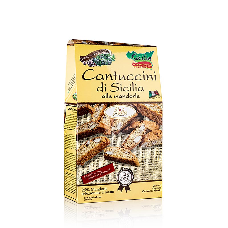 Italiaanse Cantuccini di Sicilia amandelkoekjes van het merk Aida, 200 g verpakking