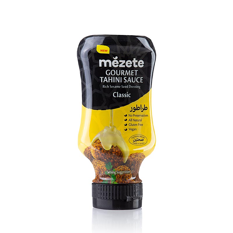 Gourmet Tahinisaus, sesamsaus, mézete, 300 ml - heerlijke en romige saus gemaakt van sesamzaad, perfect voor het verrijken van salades, wraps en gegrilde groenten