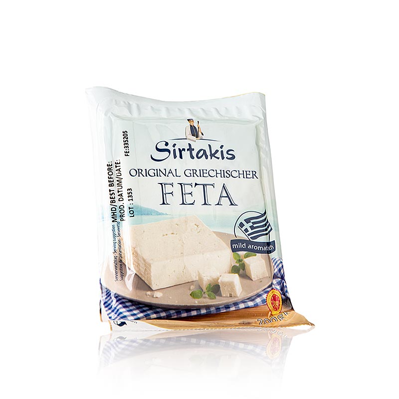 BOB Griekse feta, schapenkaas, Sirtakis, 200 g - traditional Greek sheep's milk cheese with a tangy flavor, perfect for salads and pastries