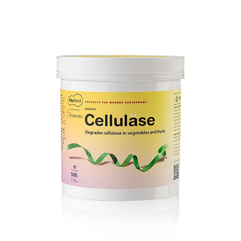 CELLULASE Poeder, cellulose-enzym, TÖUFOOD, 500 g - natuurlijk enzymatisch poeder voor het afbreken van cellulose in voedsel